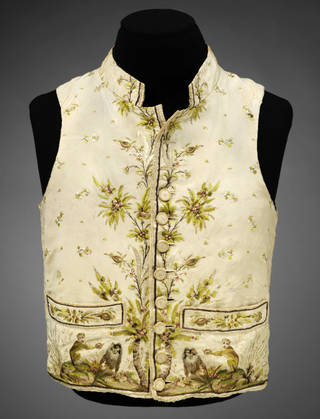 Chaleco masculino de seda, 1780