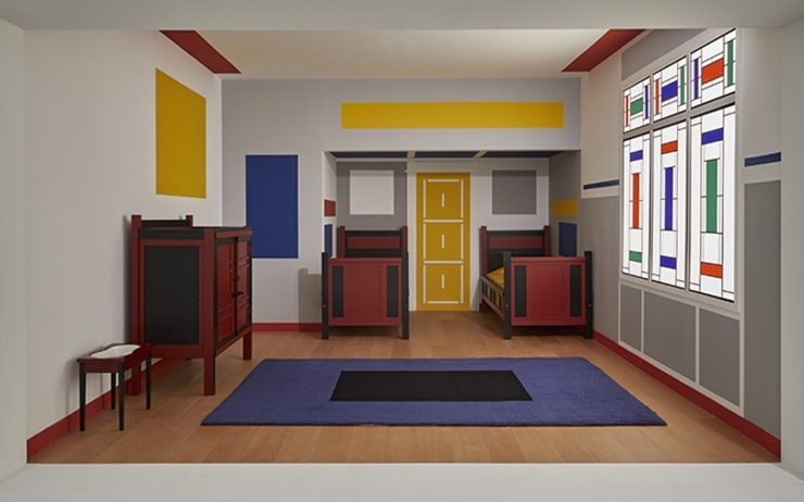 Dormitorio inspirado en Mondrian