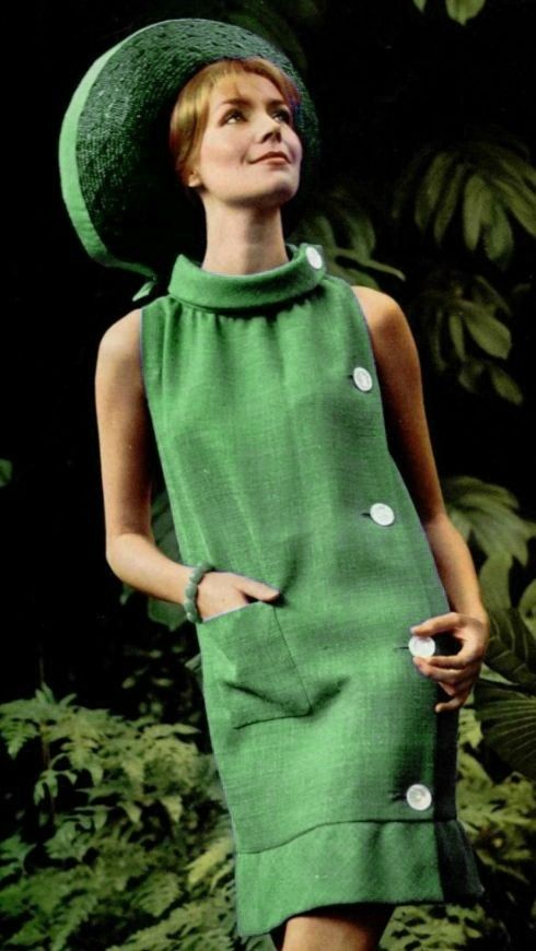 Vestido verde años 60