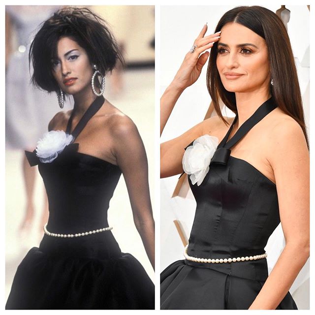 Yasmeen Ghauri en 1995 y Penelope 2020