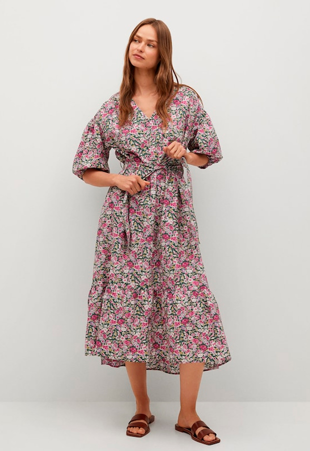 Vestido de flores. Mango