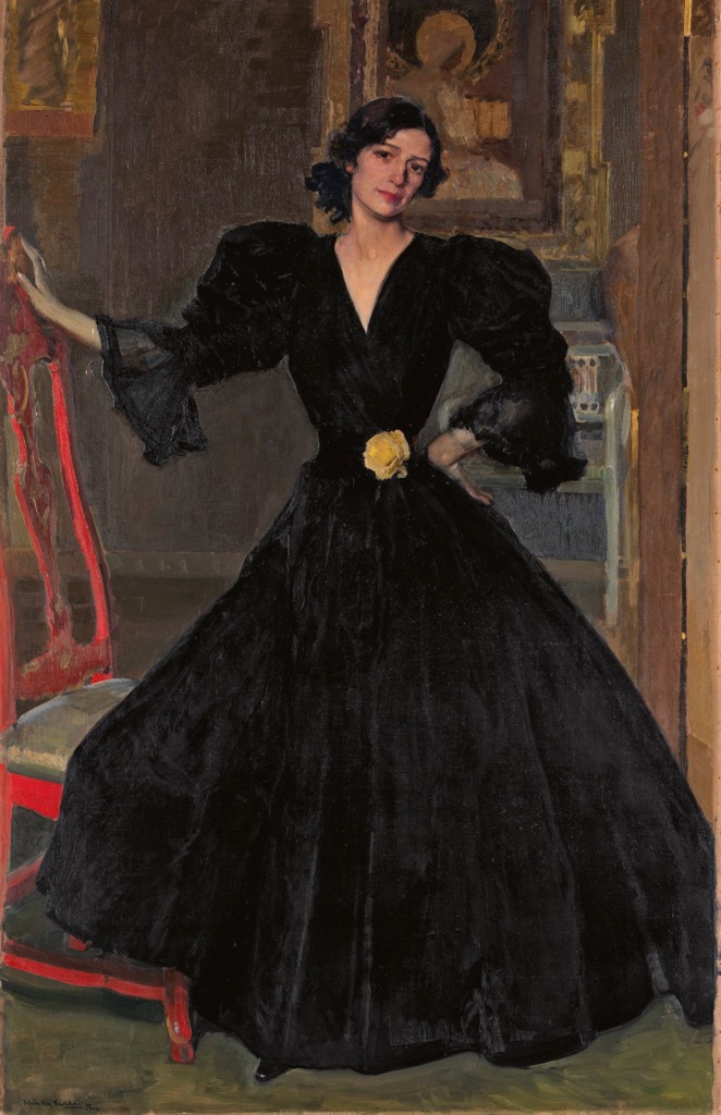 Clotilde con traje negro. Óleo 1906