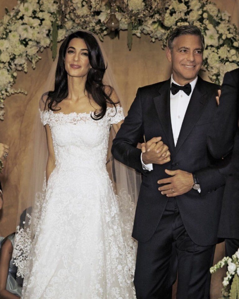 Vestido de encaje de Amal Alamuddin