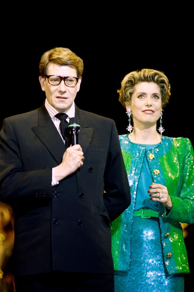 Con Saint Laurent en 1992