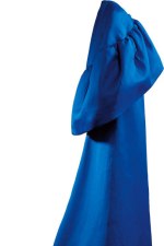 Vestido en gazar de seda azul