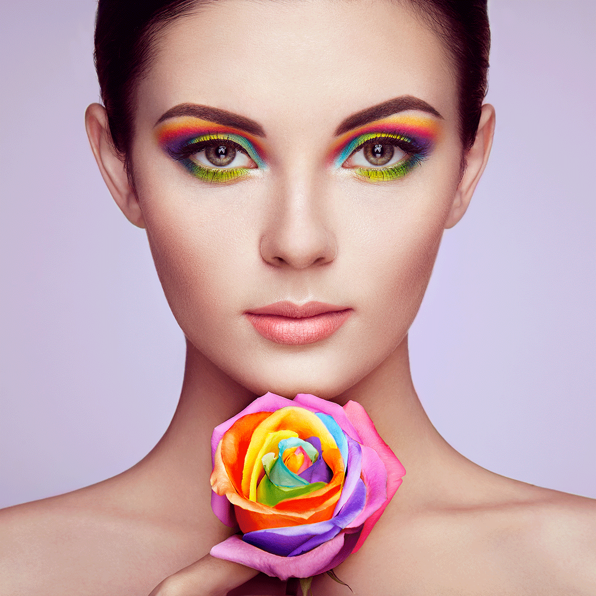 Maquillaje multicolor