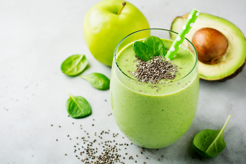 Batidos verdes de aguacate