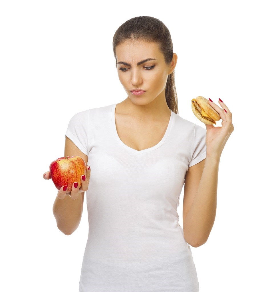 Una manzana llena si sientes hambre