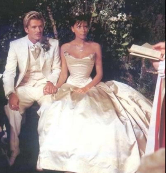 El día de su boda en 1999