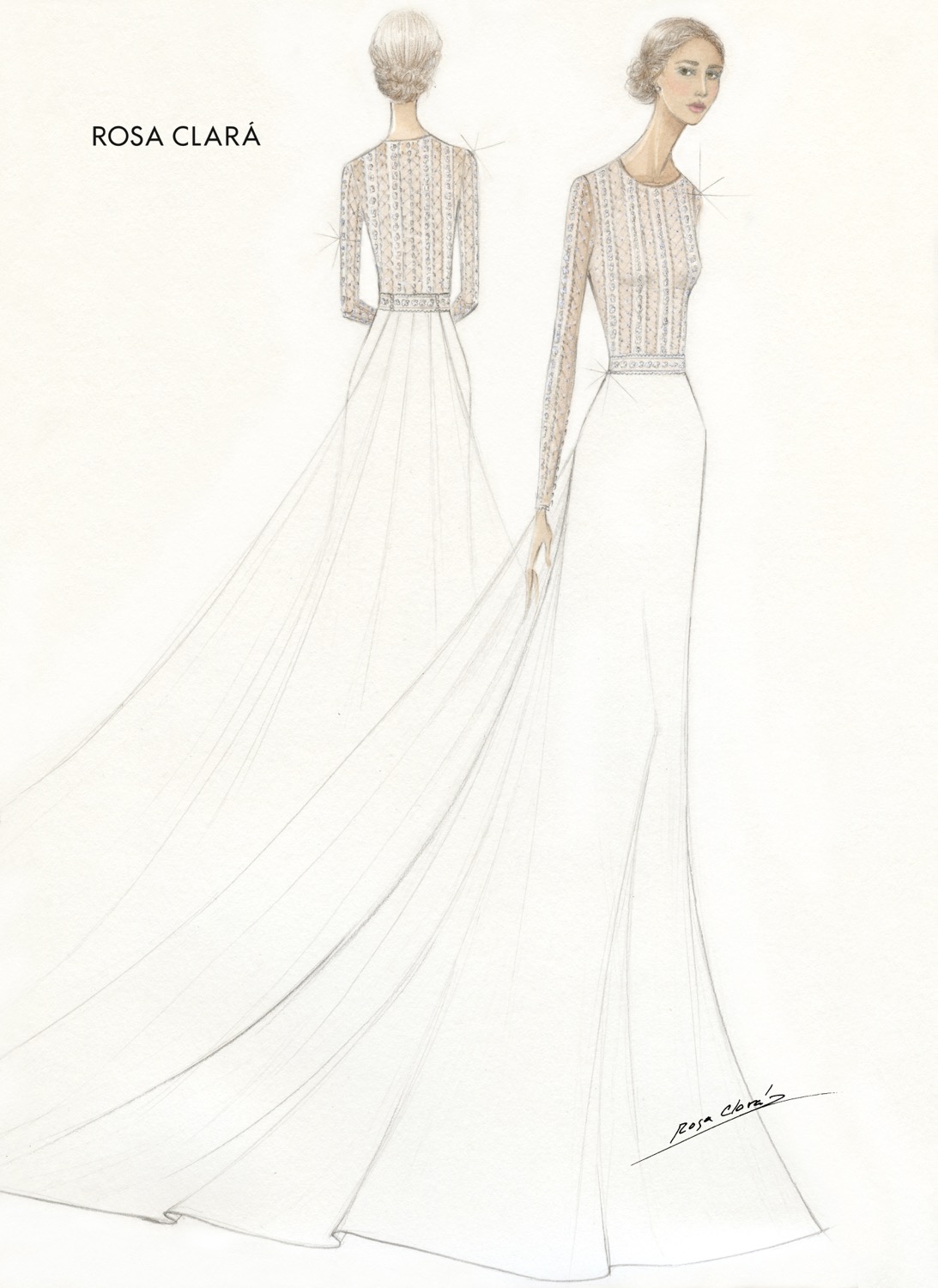 Boceto del vestido de novia
