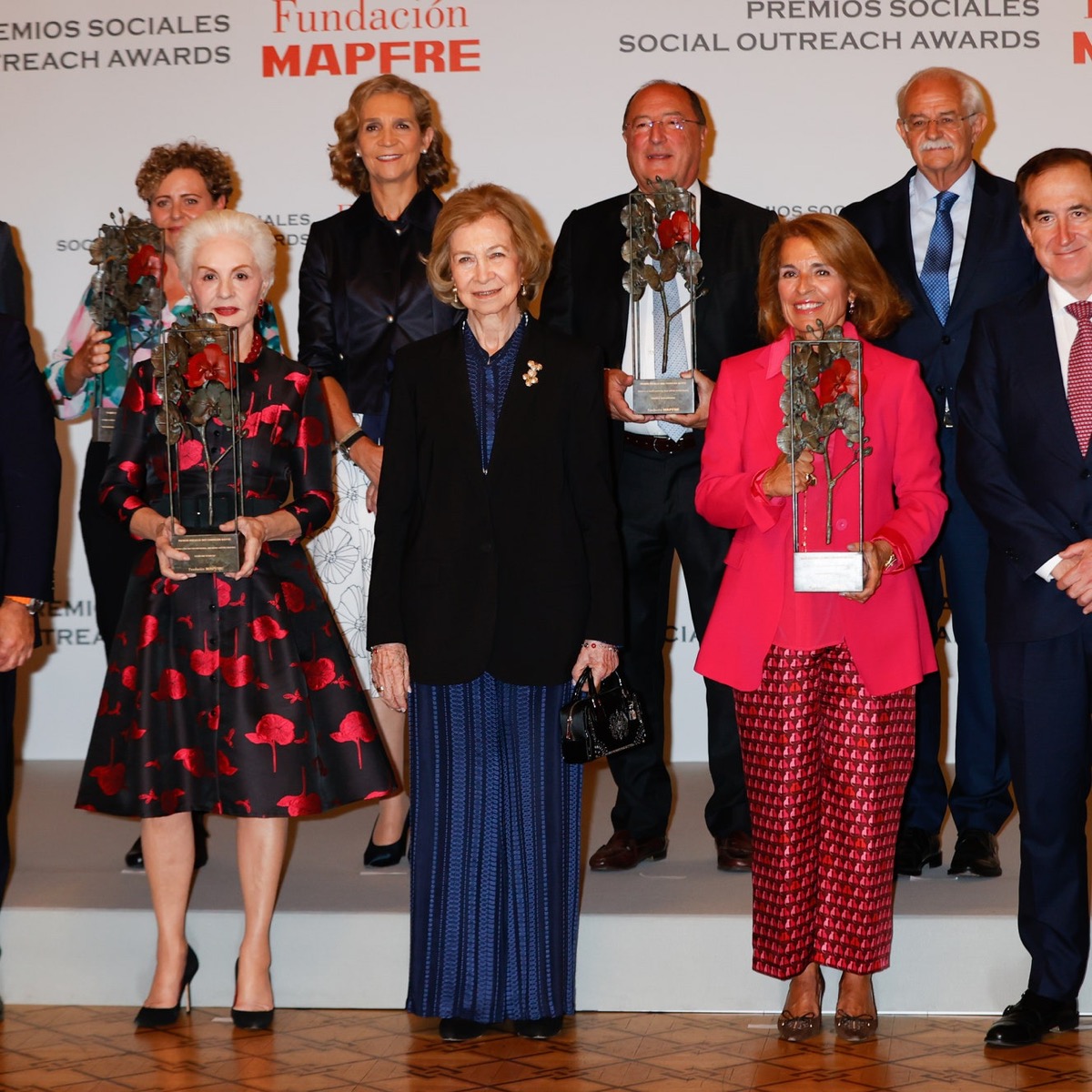 Posando con la reina Sofía